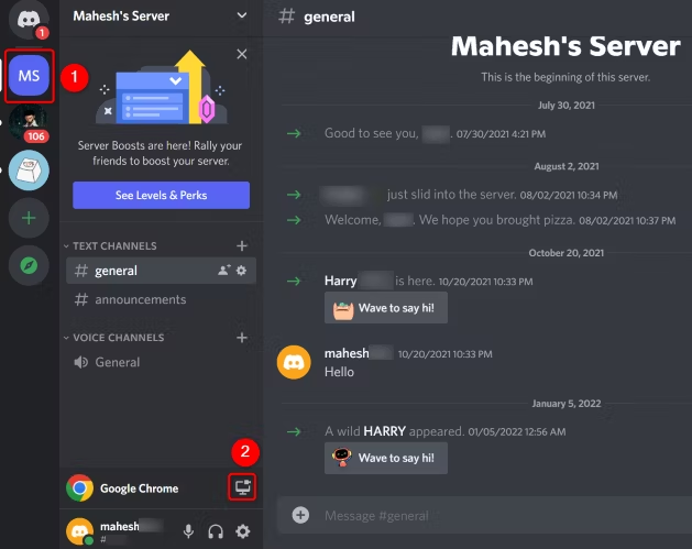 tap Discord screen mirror