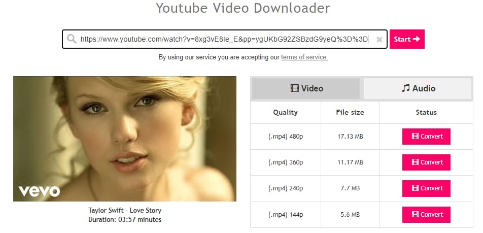 convert youtube music video to mp4 online