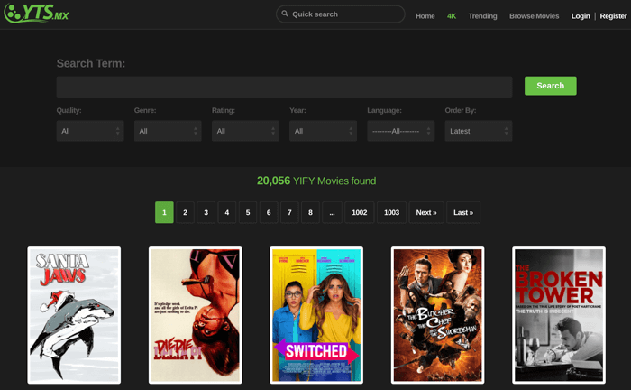 free hd movie download site: YTS YIFY